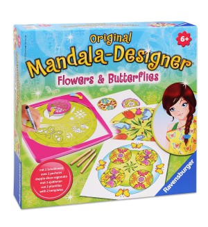 Творчески комплект Ravensburger – Мандала дизайнер - Цветя и Пеперуди