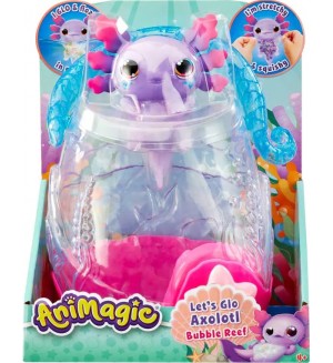 Разтеглива фигура Goliath - Воден приятел аксолотъл, лилав, с аквариум Bubble Reef
