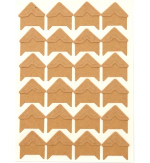 Самозалепващи фото ъгълчета Ем Арт - Триъгълник 2.1 x 2.1 cm, бежови (24 бр.)