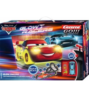 Състезателна писта Carrera Go - Cars, светещи състезатели, 6.2 m