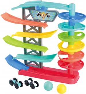Състезателна писта PlayGo - Кула с топче и две колички