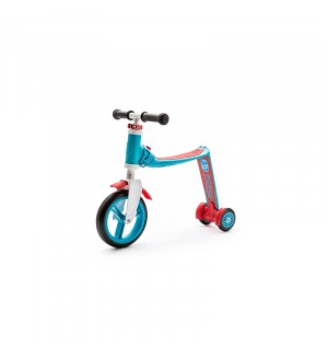 Scoot & Ride Детска тротинетка Highwaybaby+, 2 в 1 Синьо/червена