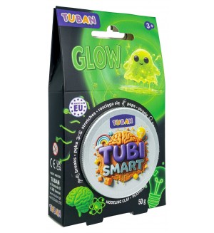 Сензорна маса за моделиране Tuban - Tubi Smart, 50 g, светеща в тъмното