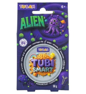 Сензорна маса за моделиране Tuban - Tubi Smart, Alien, 50 g, лилава