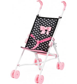 Сгъваема количка за кукли Bayer - Buggy, черна