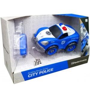 Сглобяема играчка Raya Toys - Полицейска кола City Police