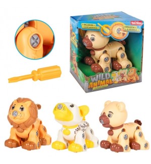 Сглобяема играчка Toi Toys - Animal World, животинче с отвертка, асортимент