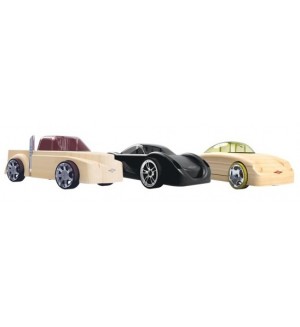 Сглобяеми дървени колички Play Monster Automoblox - C13Manta, SC2Fang, T16LRex