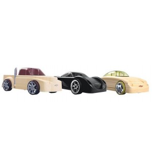 Сглобяеми дървени колички Play Monster Automoblox - Rescue vehicles, 3 броя