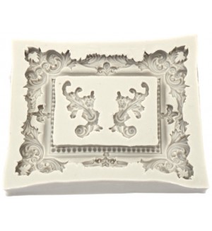 Силиконов молд (форма) Ем Арт - Винтидж рамкa и орнаменти, 113 x 94 x 14 mm 