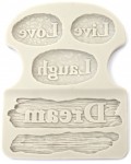 Силиконов молд (калъп) Ем Арт - Love, Live, Laught, Dream, 108 x 138 x 11 mm 