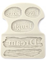 Силиконов молд (калъп) Ем Арт - Love, Live, Laught, Dream, 108 x 138 x 11 mm 