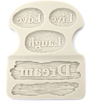 Силиконов молд (калъп) Ем Арт - Love, Live, Laught, Dream, 108 x 138 x 11 mm 