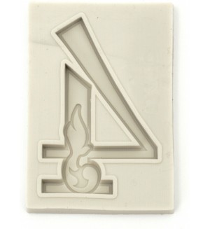 Силиконов молд (калъп) Ем Арт - Цифра 4, 80 x 55 x 8 mm 