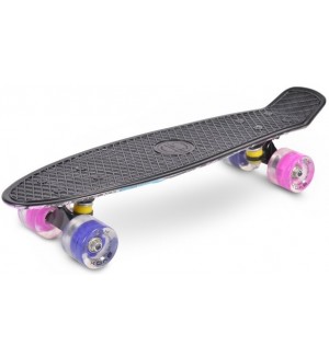 Скейтборд Byox - Graffiti Pink,  с черна основа, 56 cm