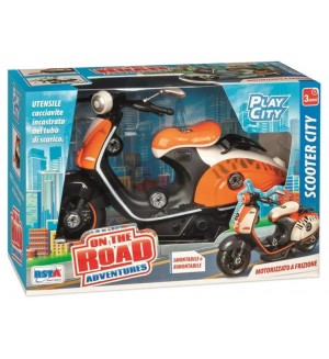 Скутер за сглобяване RS Toys - Vespa, оранжев/бял Скутер за сглобяване RS Toys - Vespa, оранжев/бял