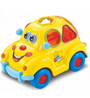 Детска играчка Hola Toys - Кола сортер, с музика и светлина