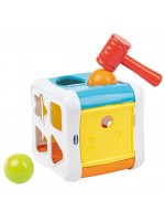 Сортер за подреждане 2 в 1 Chicco - Кубче с чукче Сортер за подреждане 2 в 1 Chicco - Кубче с чукче