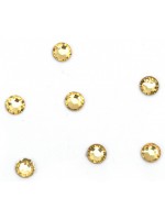 Стъклено камъче с лепило Ем Арт - 2 g/ 4 mm, фасетирано, светложълто (60 бр.)