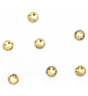 Стъклено камъче с лепило Ем Арт - 2 g/ 4 mm, фасетирано, светложълто (60 бр.)