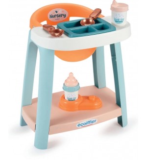 Столче за кукли Ecoiffier Nursery - С 6 аксесоара