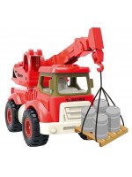 Строително превозно средство Raya Toys - Кран, червено 