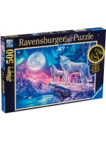 Светещ пъзел Ravensburger от 500 части - Вълци