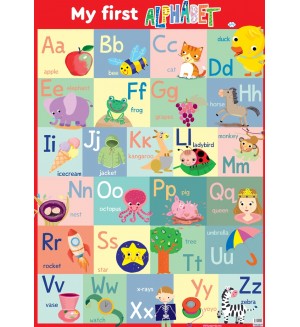 Табло: Английската азбука / My First Alphabet - червена (Пух)
