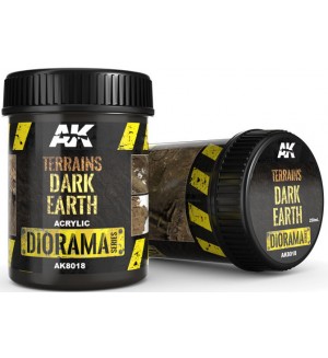 Текстуриращ продукт AK Interactive - Текстура за терен: Тъмна почва (AK8018) (250 ml, акрил)