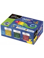 Темперни бои Kidea - с брокат, 6 цвята, 20 ml