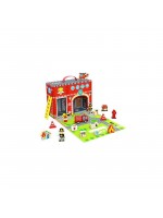 Tooky Toy Дървена преносима пожарна станция