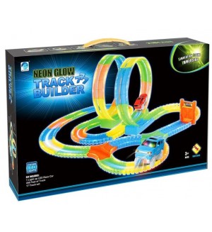 Трансформираща се писта Raya Toys - Neon Glow със светеща кола