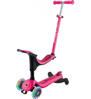 Тротинетка 4 в 1 Globber - Go Up Sporty Lights 360°, розова