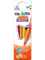 Цветни моливи Carioca Neon - Maxi, 6 цвята 