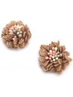 Цветя за декорация Ем Арт - Ламе, 3 cm, златисти (2 бр.)