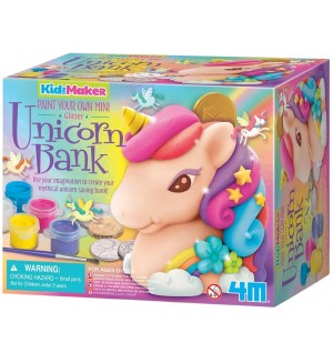 Творчески комплект 4M KidzMaker - Оцвети сам касичка блестящ еднорог Творчески комплект 4M KidzMaker - Оцвети сам касичка блестящ еднорог