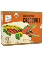 Творчески комплект Andreu Toys - Дървен 3D пъзел, Скелет на крокодил