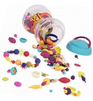 Творчески комплект Battat - Многоцветни мъниста Pop Art, 300 броя