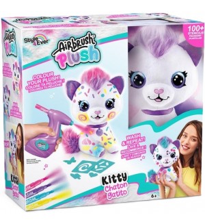 Творчески комплект Canal Toys Airbrush plush - Плюшена играчка за оцветяване, Коте