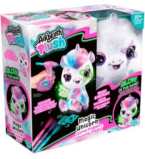 Творчески комплект Canal Toys Airbrush plush - Плюшена играчка за оцветяване, Светещ еднорог