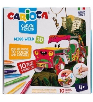 Творчески комплект Carioca Create & Color - Сафари Джип 3D