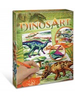 Творчески комплект DinosArt - Направи си картини с камъчета, Динозаври