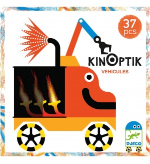 Творчески комплект Djeco - Aнимирани картини Kinoptik, превозни средства