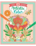 Творчески комплект Djeco Artistic Color - Направи картини с флумастери, Цветя