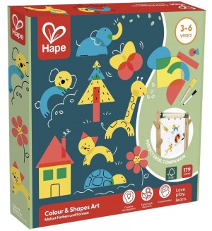 Творчески комплект Hape International - Цветове и форми, 179 части
