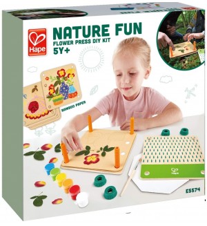 Творчески комплект Hape Nature Fun - Нарисувай сам сухи цветя, 29 части
