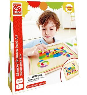 Творчески комплект HaPe - Пясъчна картина Маймунка, 11 части Творчески комплект HaPe - Пясъчна картина Маймунка, 11 части