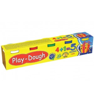 Творчески комплект Heroes - Натурален моделин, 5 цвята