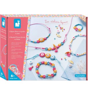 Творчески комплект Janod - Направи си бижута, 6 броя, цвете