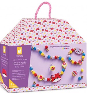 Творчески комплект Janod - Направи си бижута с горски мотиви, 4 броя Творчески комплект Janod - Направи си бижута с горски мотиви, 4 броя